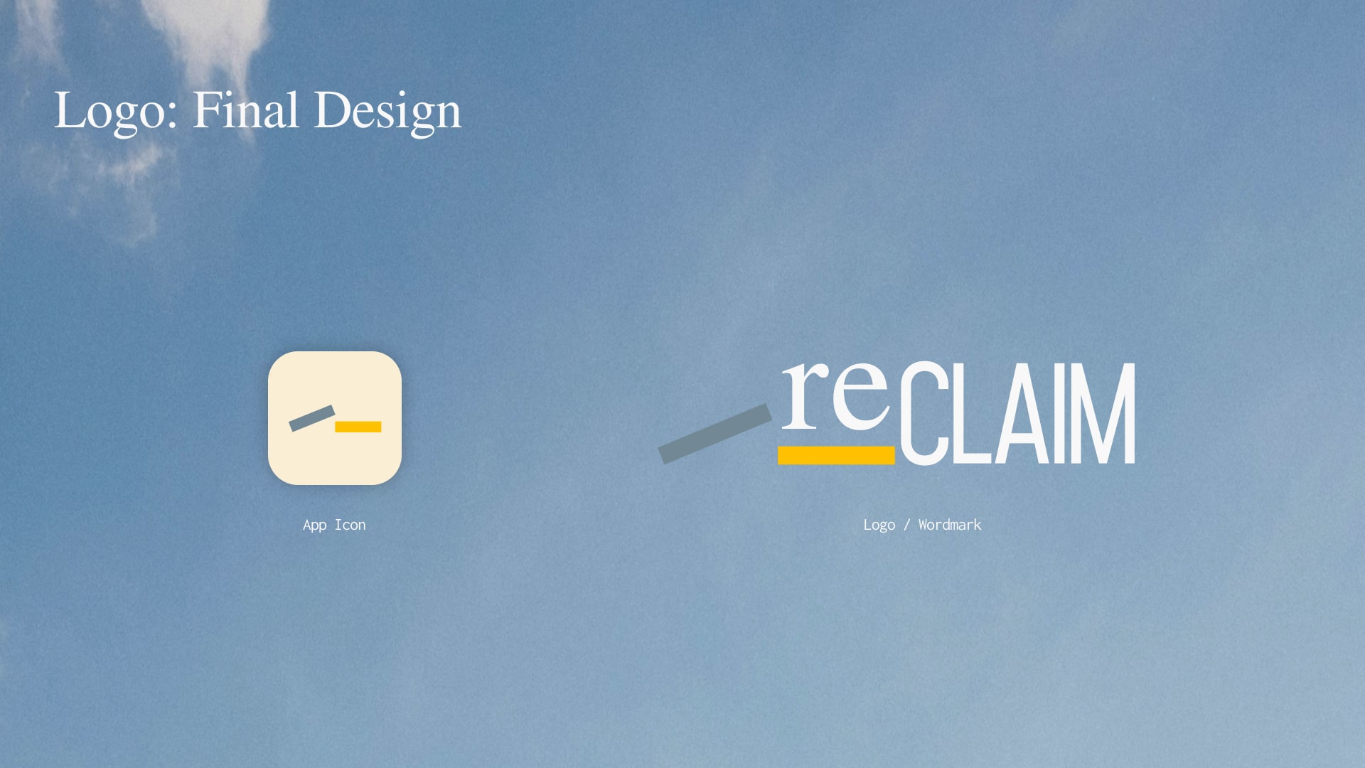 Reclaim Logo's Final Design. App icon and wordmark.